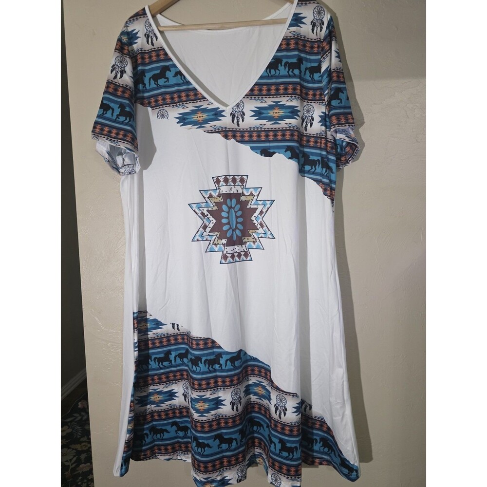 Sleep Gown 3XL Desert Theme White